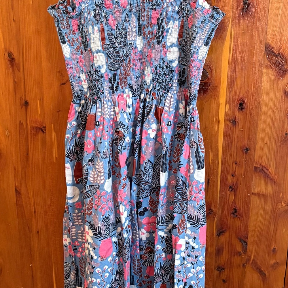 Kate Spade Blue and Pink Smocked Dress